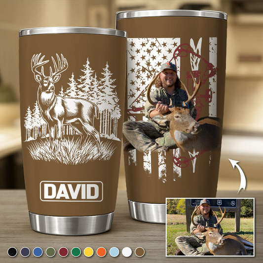 Personalized Hunting Tumbler Gifts for Hunter, Christmas Gifts for Husband, Dad, Father's Day