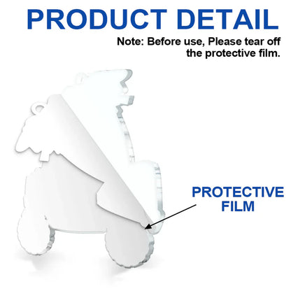 Custom Photo Christmas Baby Kid In Car - Personalized Custom Shaped Acrylic Ornament