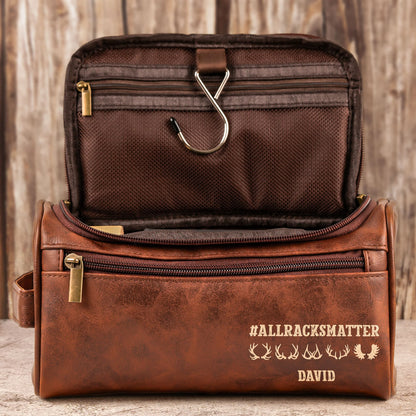 #AllRacksMatter - Personalized Leather Toiletry Bag