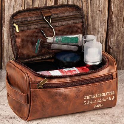 #AllRacksMatter - Personalized Leather Toiletry Bag