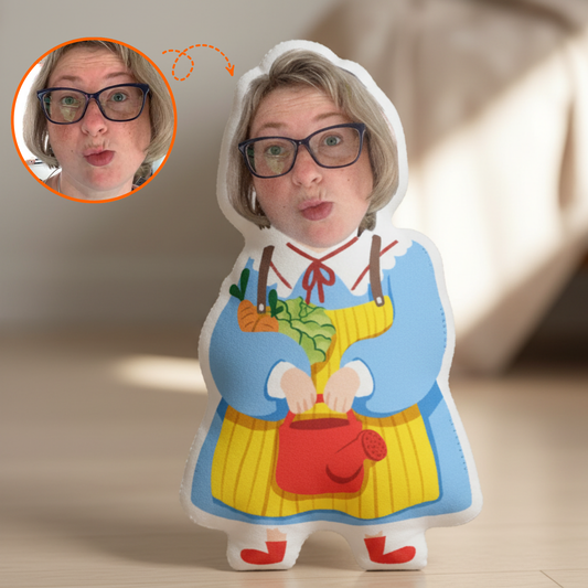 Custom Shaped Photo Pillow – Personalized Funny Face Gift for Mom, Wife, or Grandma