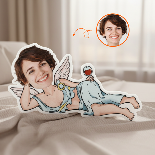 Love Drunk Cupid Custom Shaped Pillow – Unique And Hilarious Face Gift for Girlfriend, Wife