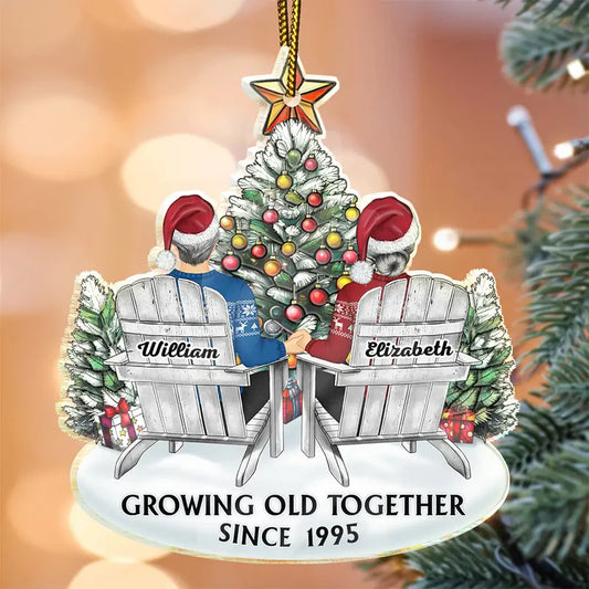 Couple Growing Old Together Since - Personalized Custom Shaped Acrylic Ornament