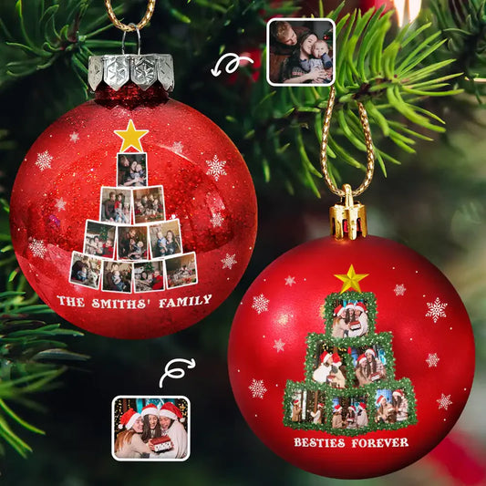 Custom Photo Christmas Tree - Personalized Ball Ornament