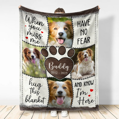 Custom Photo Memorial When You Miss Me - Personalized Fleece Blanket, Sherpa Blanket