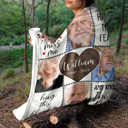 Custom Photo Memorial When You Miss Me - Personalized Fleece Blanket, Sherpa Blanket