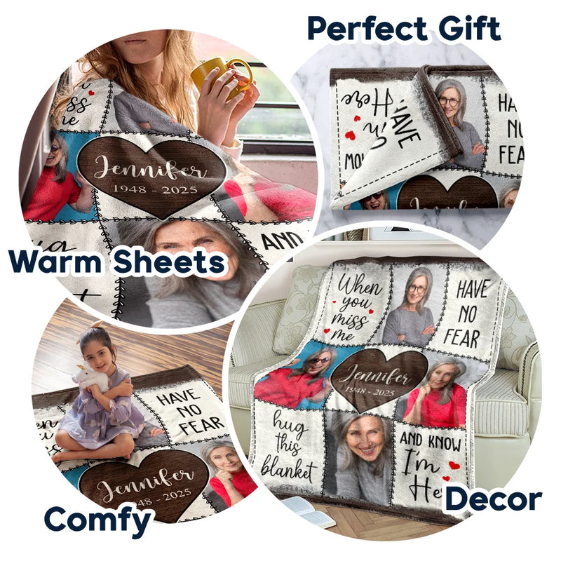 Custom Photo Memorial When You Miss Me - Personalized Fleece Blanket, Sherpa Blanket