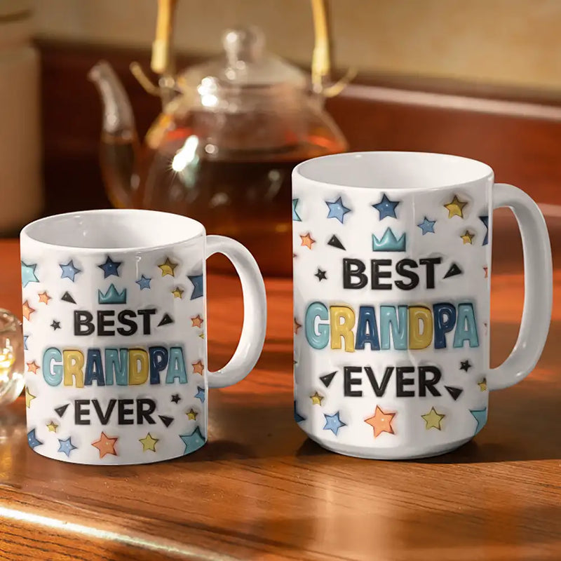 Custom 3D Effect Mug – Personalized "Best Pops Ever" Coffee Cup with Name & Photo – Unique Gift for Dad, Grandpa, Papa on Father’s Day, Birthday or Christmas