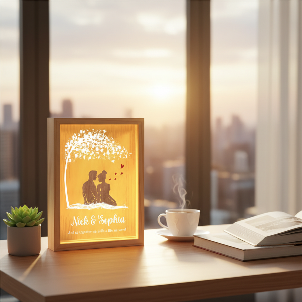 Custom Romantic Couple Light Box – Personalized Anniversary & Valentine Gift