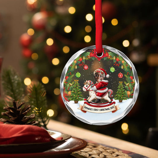 First Christmas Of Baby - Personalized Custom Glass Ornament