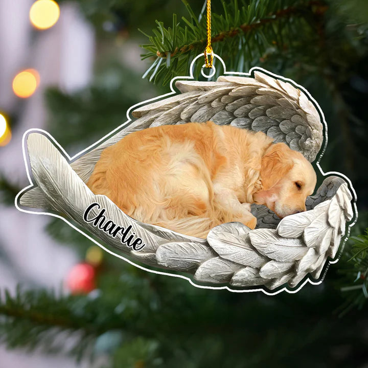 In Angel Wings - Personalized Custom Acrylic Ornament