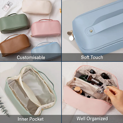 Bad Bi*ch Affirmation - Personalized Leather Makeup Bag