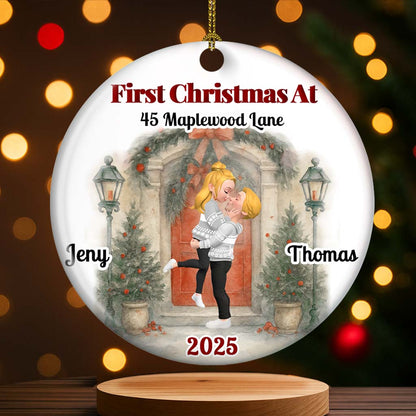 Love Shines Bright This Christmas - Personalized Custom Ceramic Ornament