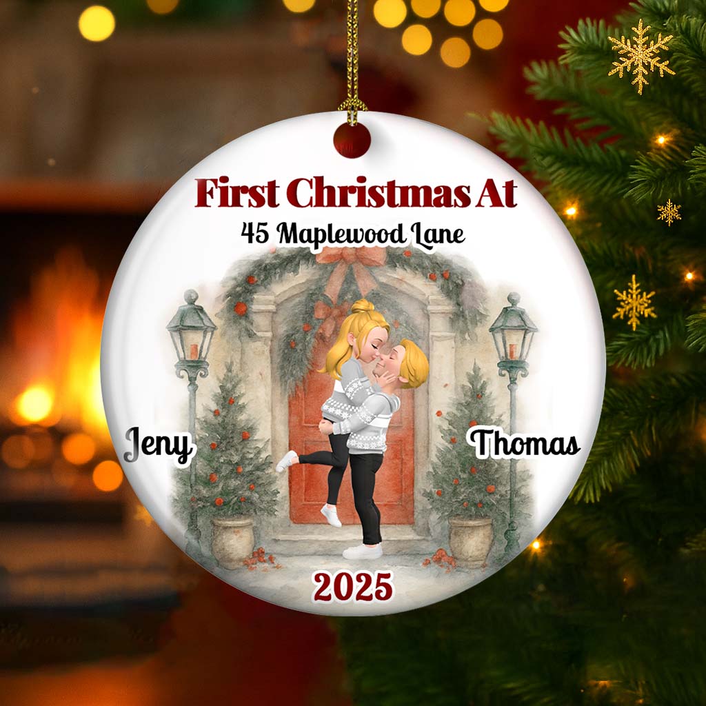 Love Shines Bright This Christmas - Personalized Custom Ceramic Ornament