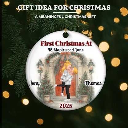 Love Shines Bright This Christmas - Personalized Custom Ceramic Ornament