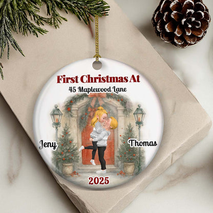 Love Shines Bright This Christmas - Personalized Custom Ceramic Ornament