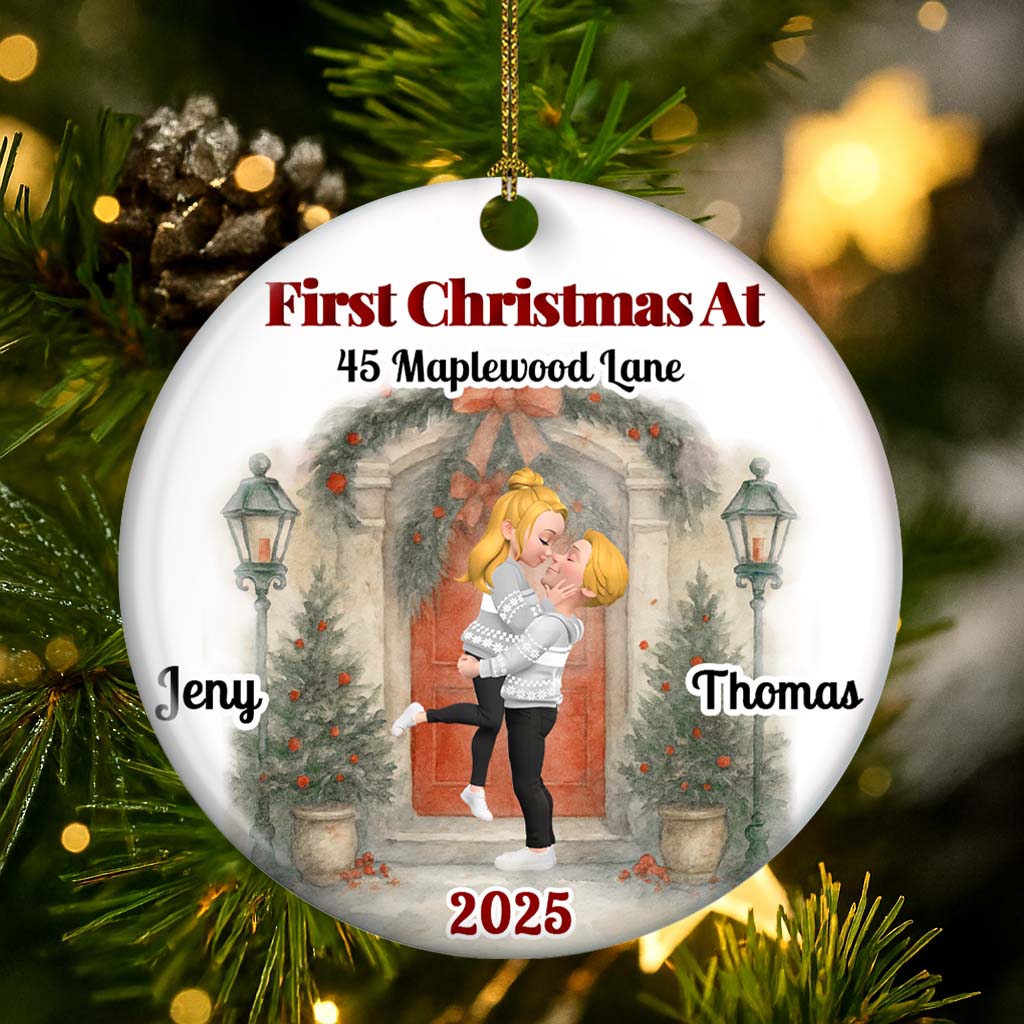 Love Shines Bright This Christmas - Personalized Custom Ceramic Ornament