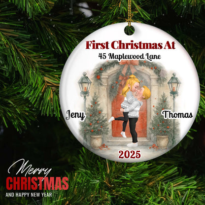 Love Shines Bright This Christmas - Personalized Custom Ceramic Ornament