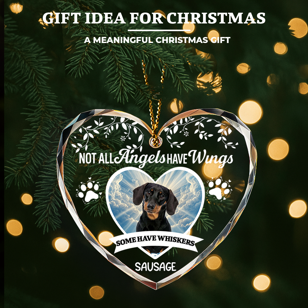 Personalized Pet Memorial Glass Ornament – Not All Angels Have Wings, Some Have Whiskers