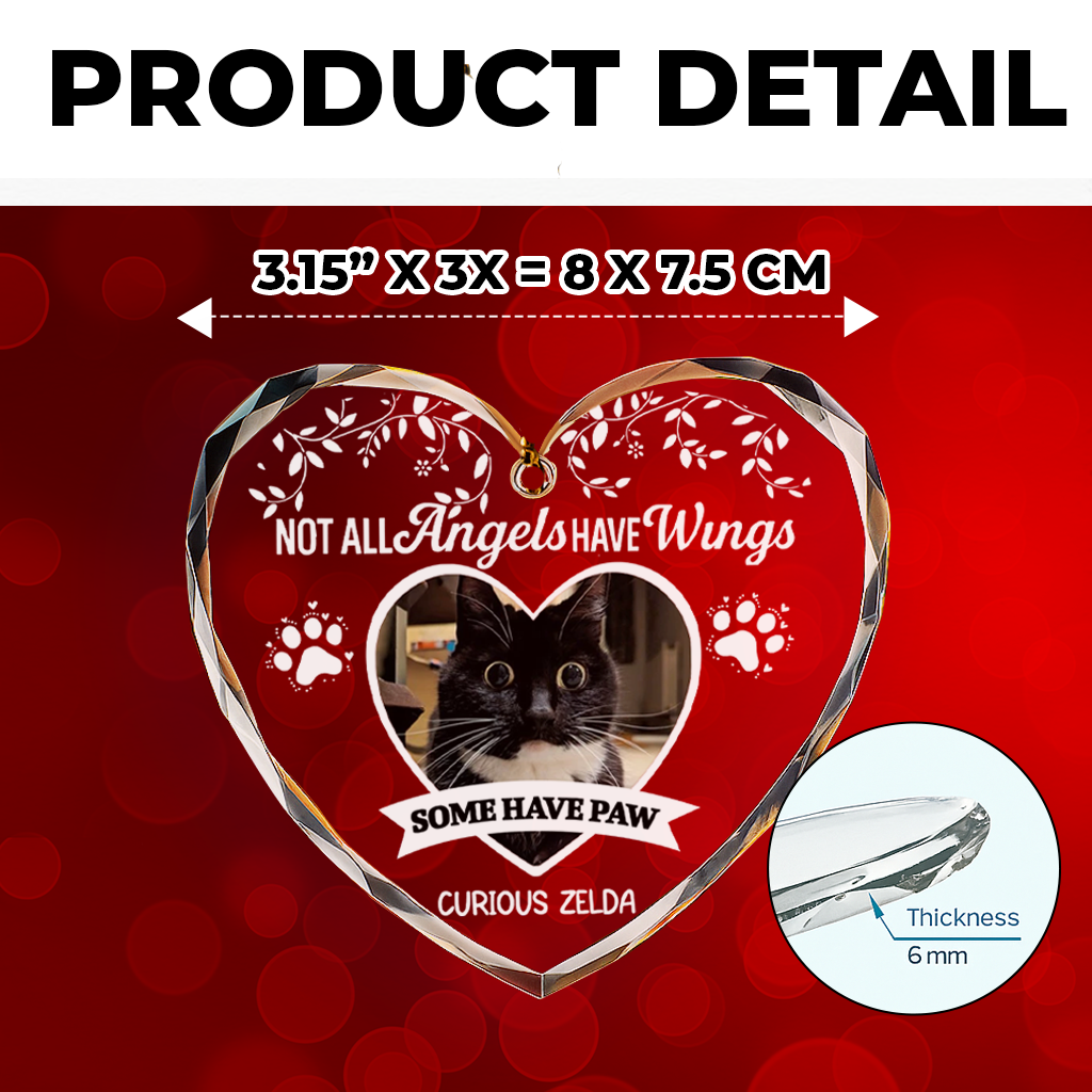 Personalized Pet Memorial Glass Ornament – Not All Angels Have Wings, Some Have Whiskers