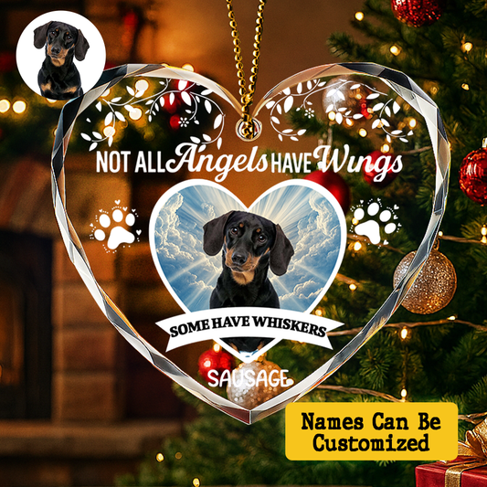 Personalized Pet Memorial Glass Ornament – Not All Angels Have Wings, Some Have Whiskers