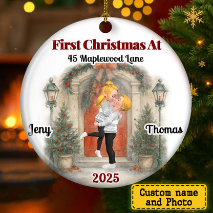 Love Shines Bright This Christmas - Personalized Custom Ceramic Ornament