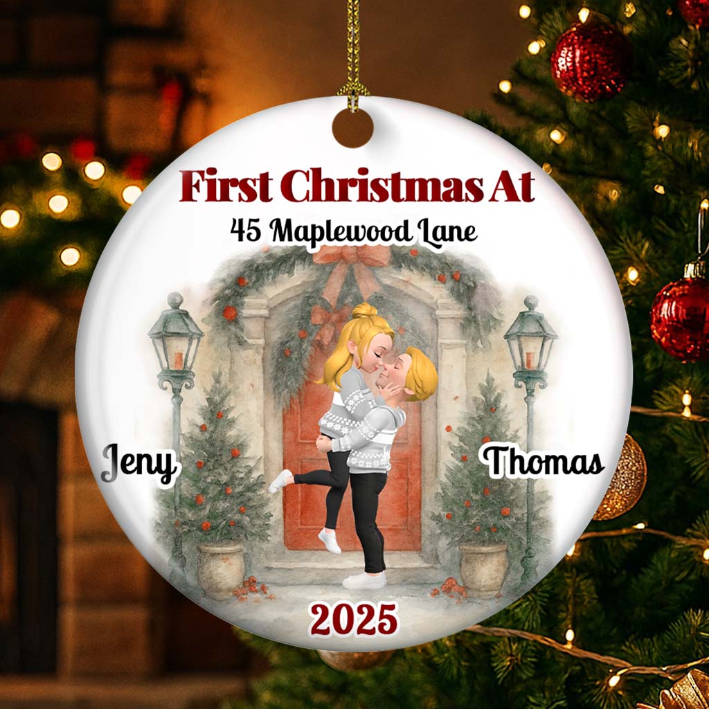 Love Shines Bright This Christmas - Personalized Custom Ceramic Ornament