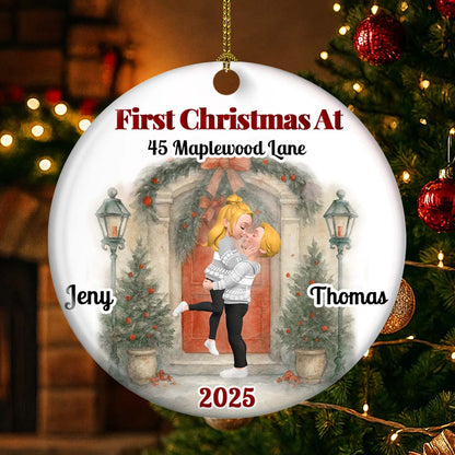 Love Shines Bright This Christmas - Personalized Custom Ceramic Ornament