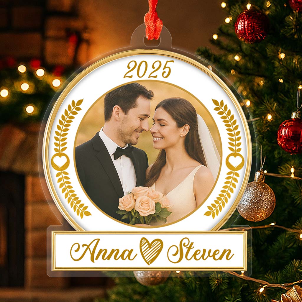 Our First Chirstmast Ornament - Personalized Acrylic Ornament - Custom Name And Year