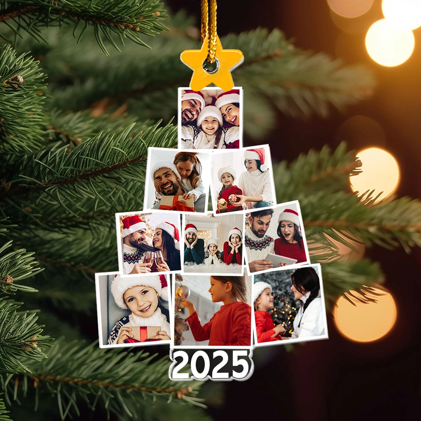 Photo Family Tree Christmas - Personalized Family Photo Ornament