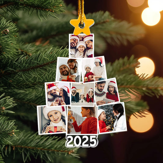 Photo Family Tree Christmas - Personalized Family Photo Ornament
