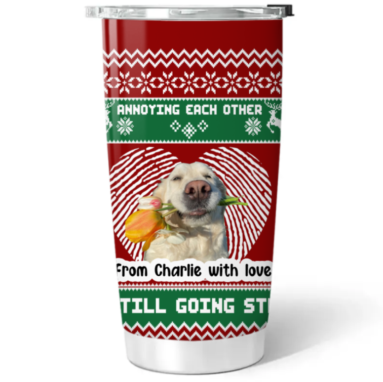 We are  ANNOYING EACH OTHER AND STILL GOING STRONG Personalized Christmas Tumbler 20OZ- PHOTO VERSION