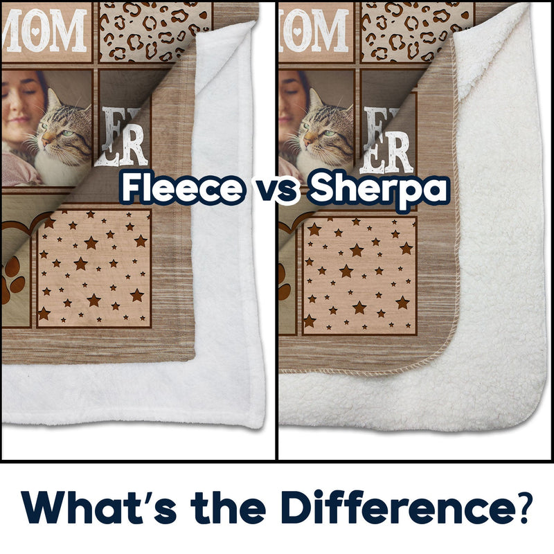 Custom Photo Best Dog Mom Ever - Gift For Pet Lovers - Personalized Fleece, Sherpa Blanket
