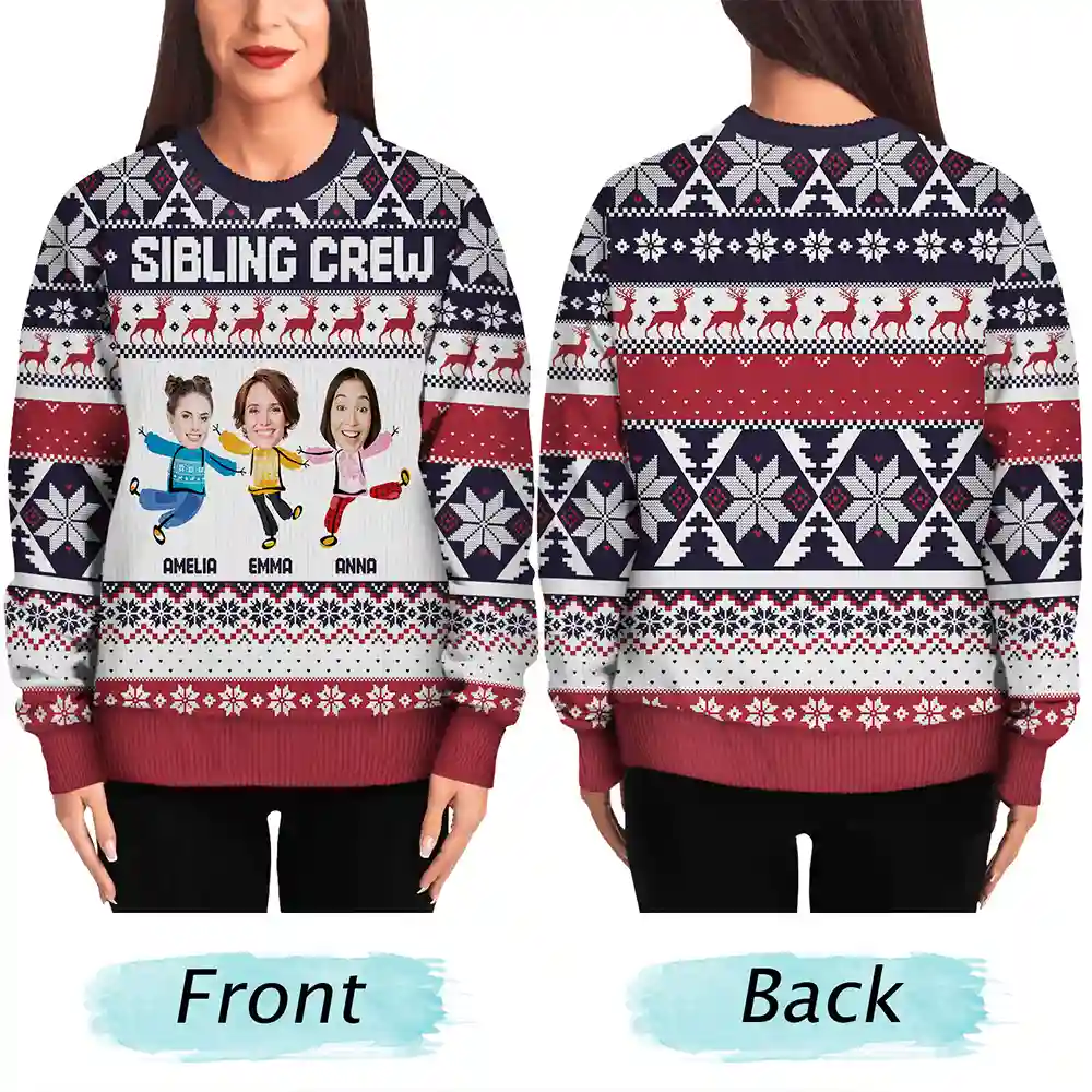 Custom Photo Cousin Crew Family - Personalized Unisex Ugly Sweater