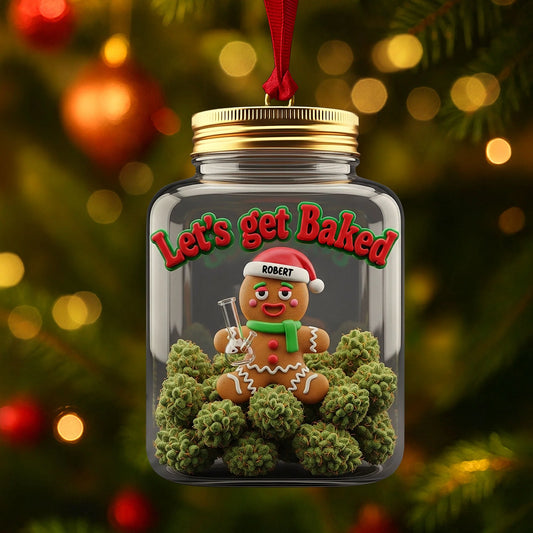 Gingerbread Weed Ornament - Personalized Gifts For Weed Lovers