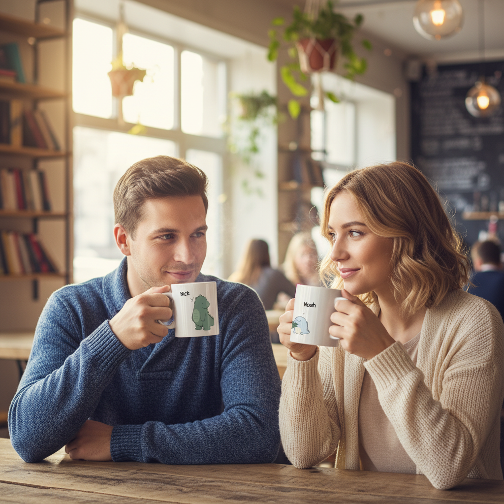 Personalized Dinosaur Couple Mug – Fun and Unique Gift for Boyfriend or Girlfriend