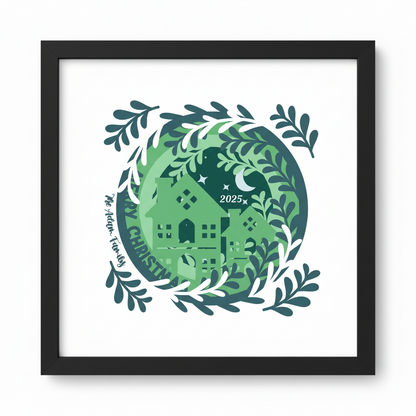 3D Layered Christmas Christmas House Papercut Papercut  Frame Picture  – Personalized Holiday Decor Design for Christmas Gifts