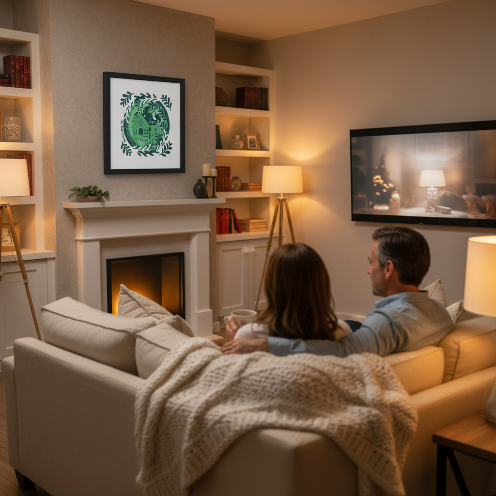 3D Layered Christmas Christmas House Papercut Papercut  Frame Picture  – Personalized Holiday Decor Design for Christmas Gifts