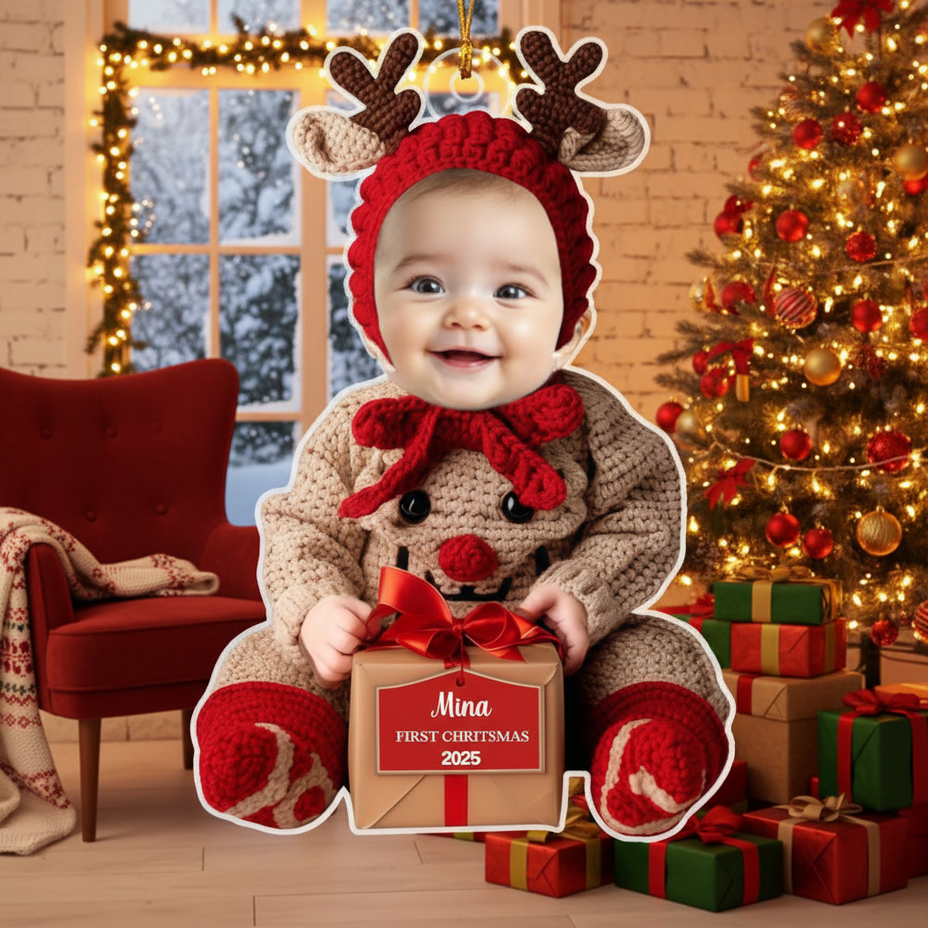 Personalized Baby Photo Ornament First Christmas Acrylic Ornament