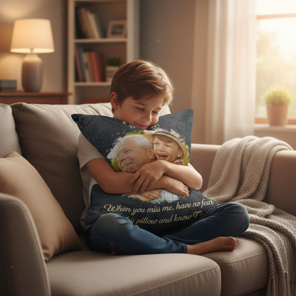 Memorial When You Miss Me Pillow - Personalized Photo Gift For Family Members
