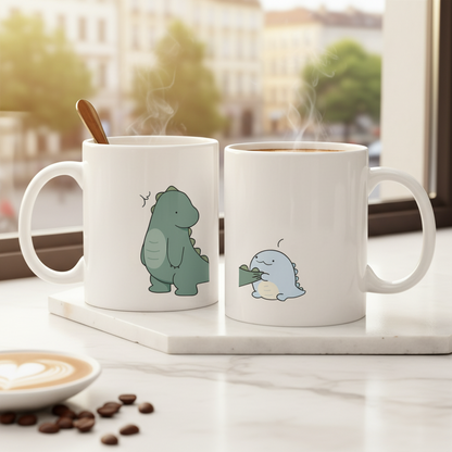 Personalized Dinosaur Couple Mug – Fun and Unique Gift for Boyfriend or Girlfriend