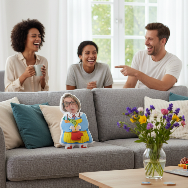 Custom Shaped Photo Pillow – Personalized Funny Face Gift for Mom, Wife, or Grandma