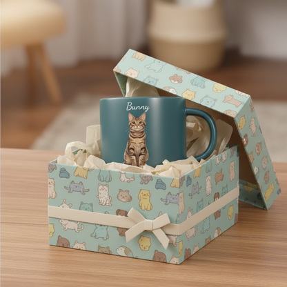 Personalized Cartoon Pet Pottery Mug – Cute Custom Photo Gift for Dog Lovers, Cat Lovers