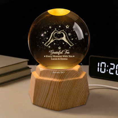 Personalized 3D Crystal Ball Lamp - Romantic Gifts for Couples