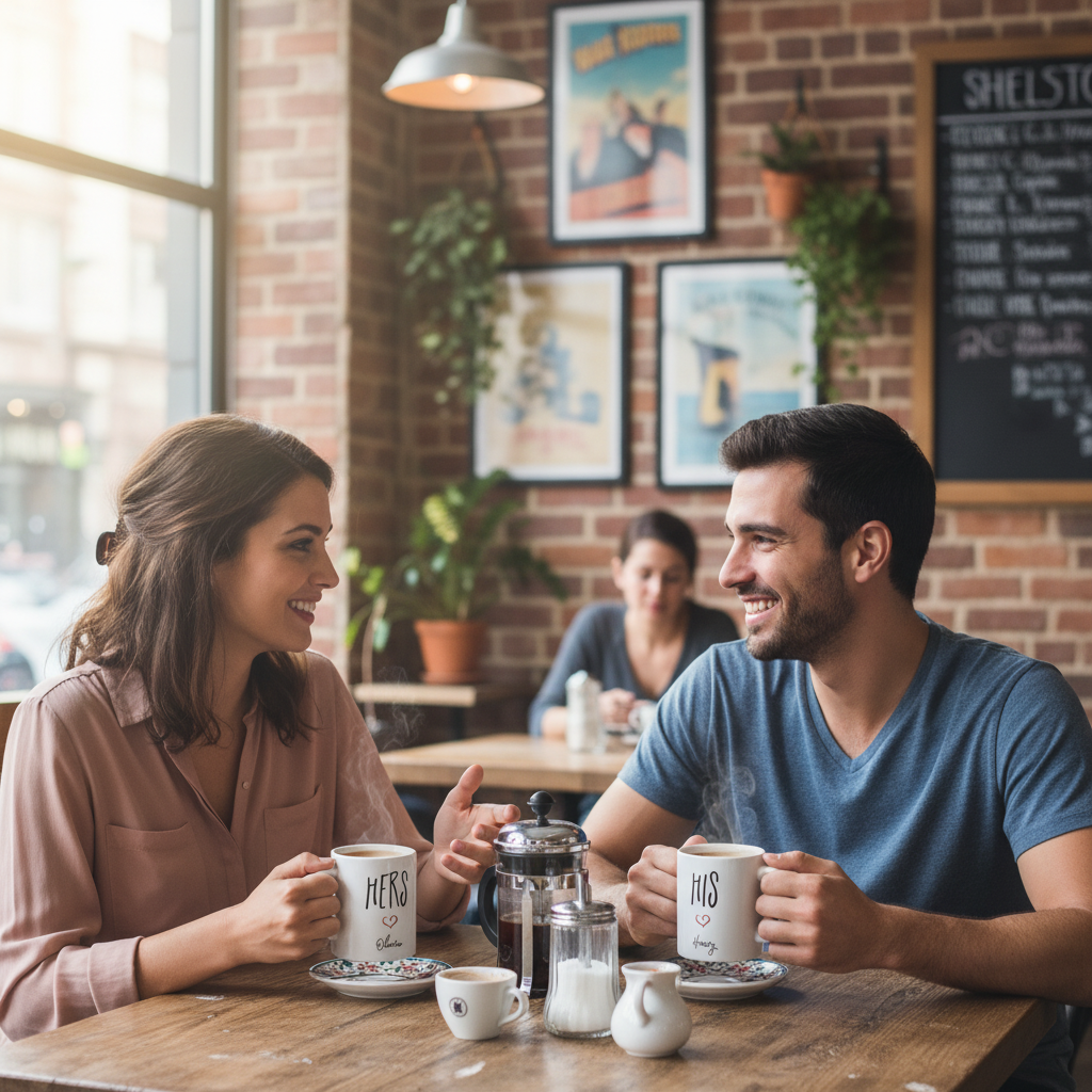 Personalized His & Hers Couple Mugs – Custom Name Mug Set for Valentine’s Day, Anniversaries, and Couples