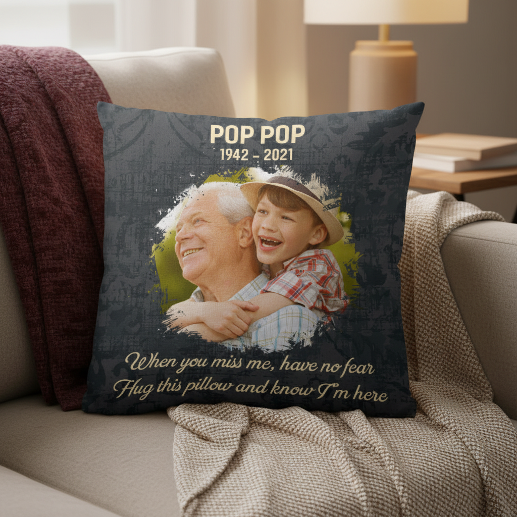 Memorial When You Miss Me Pillow - Personalized Photo Gift For Family Members