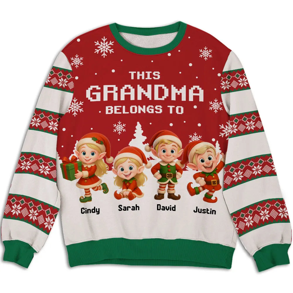 This Grandma Belongs To - Personalized Custom All-Over-Print Sweatshirt