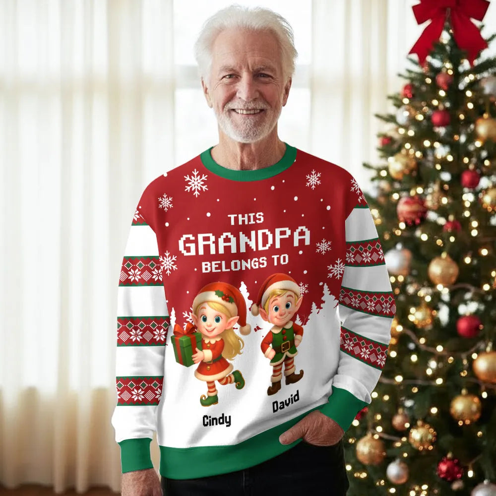 This Grandma Belongs To - Personalized Custom All-Over-Print Sweatshirt