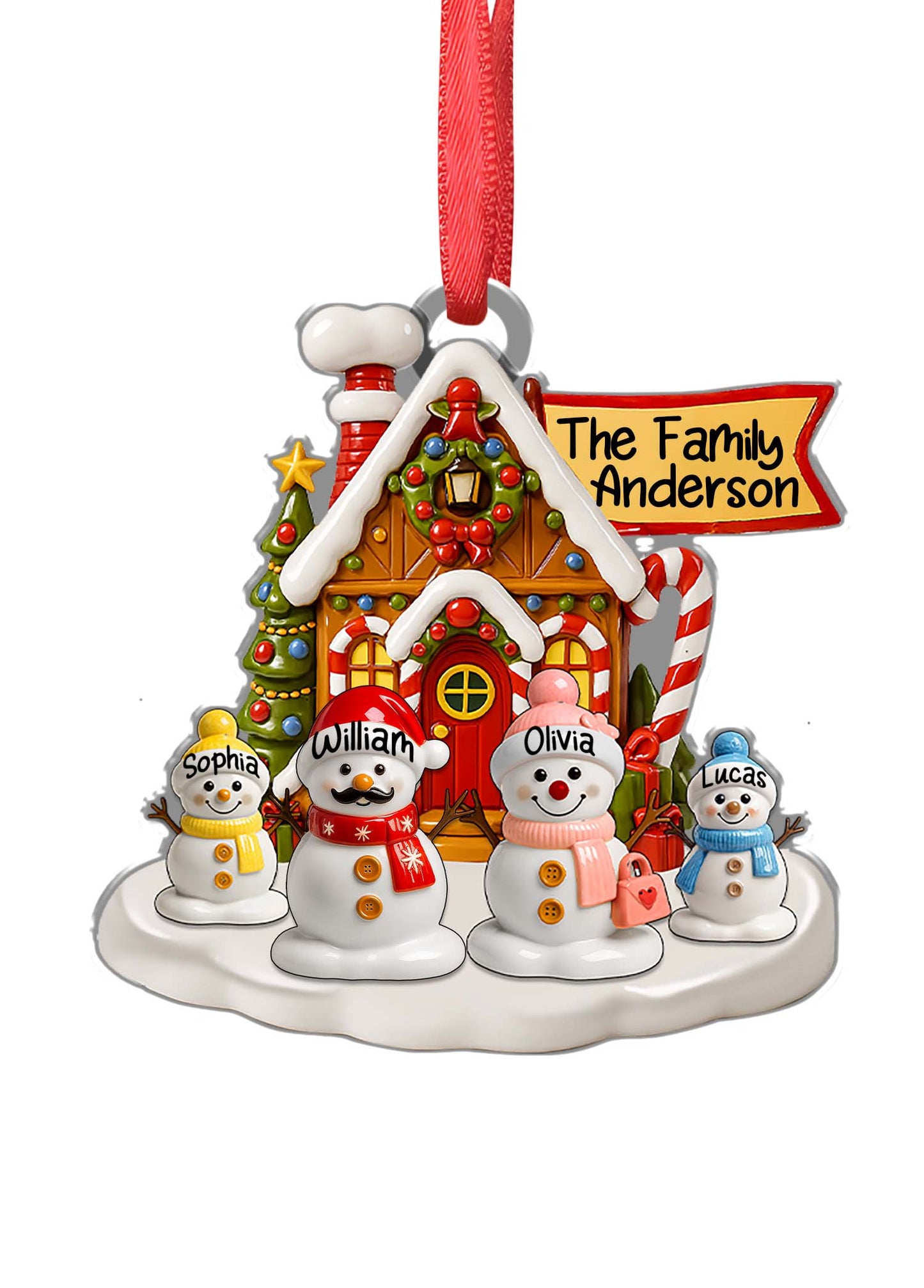 Family Christmast Snowman - Personalized Family Christmas Ornament