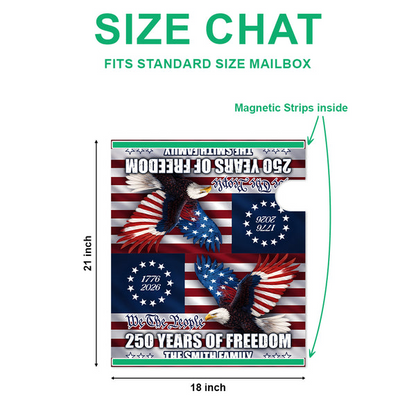 Custom Family Name 250 Years of Freedom We The People Patriotic Mailbox Cover